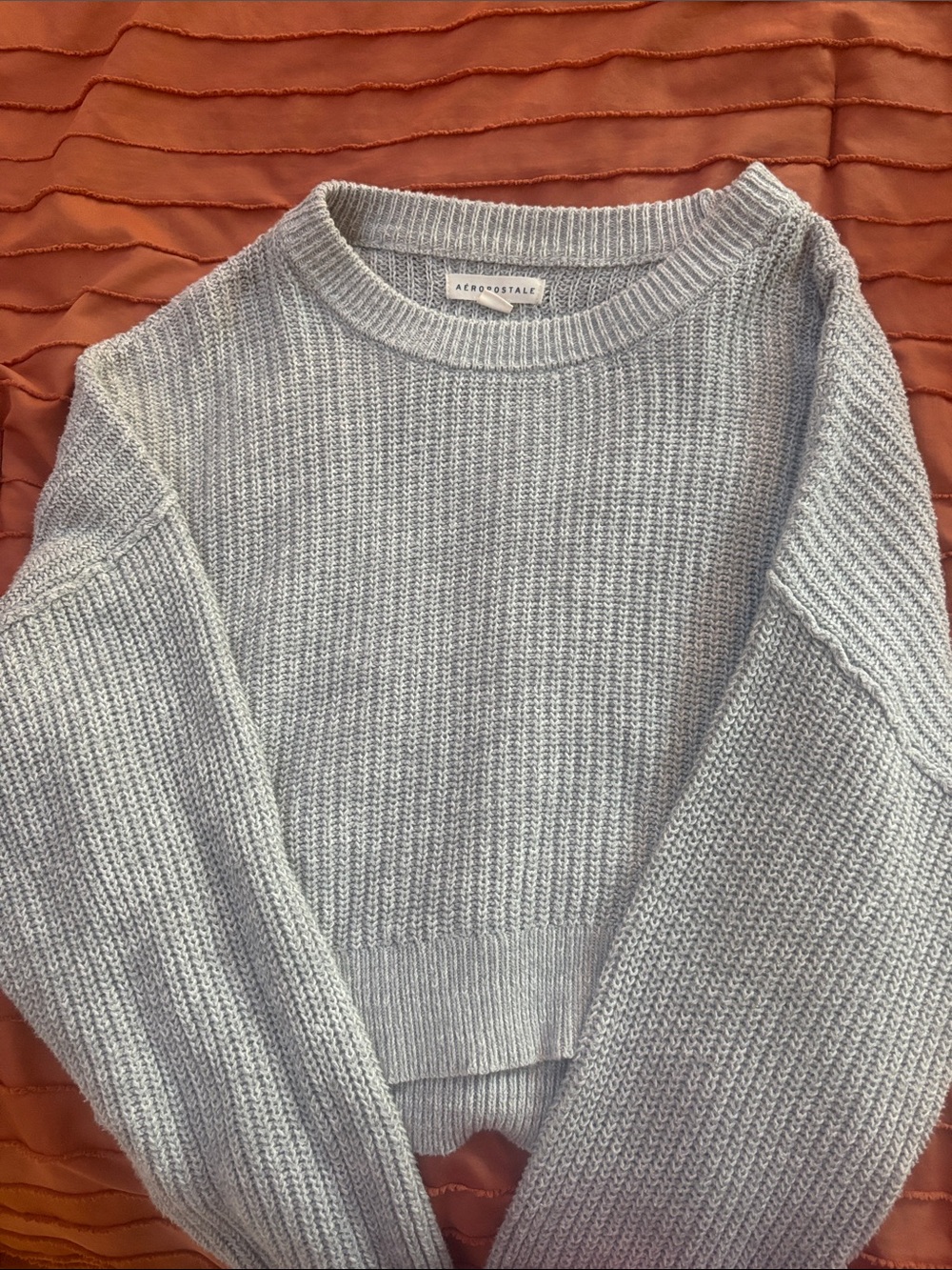 Aeropostale Light Gray Crewneck Knit Sweater